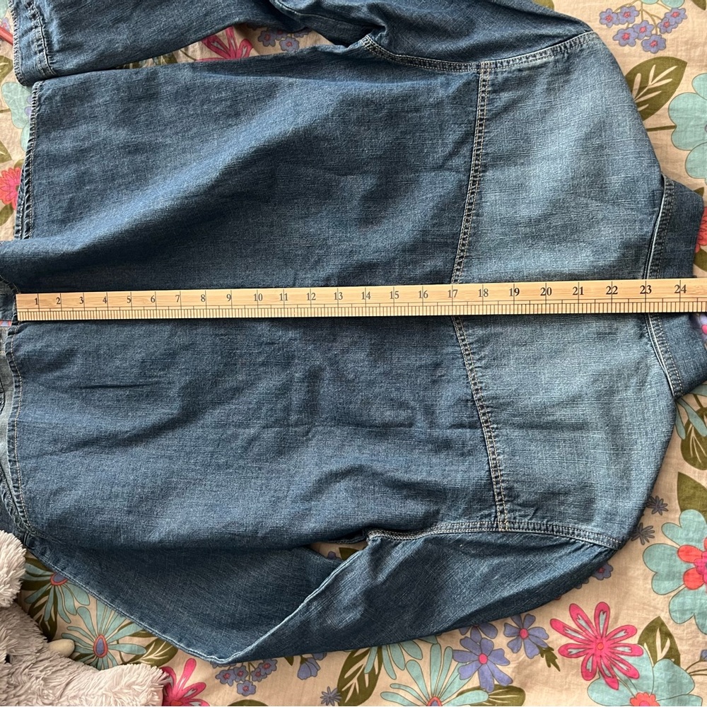 Thread & Supply  Denim western style snap front horseback riding cowboy rodeo - Picture 8 of 11